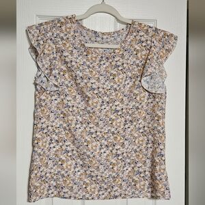 Emily Rose Floral Cap Sleeve Blouse Small